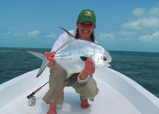 Beverly smiling for the good fishing she had on the fly fishing tour.